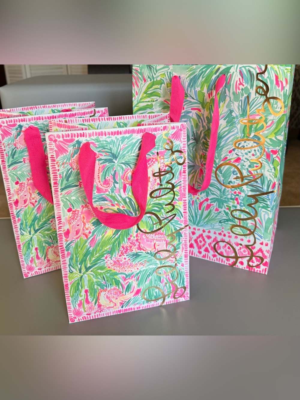 Lilly Pulitzer set of 3 gift bags